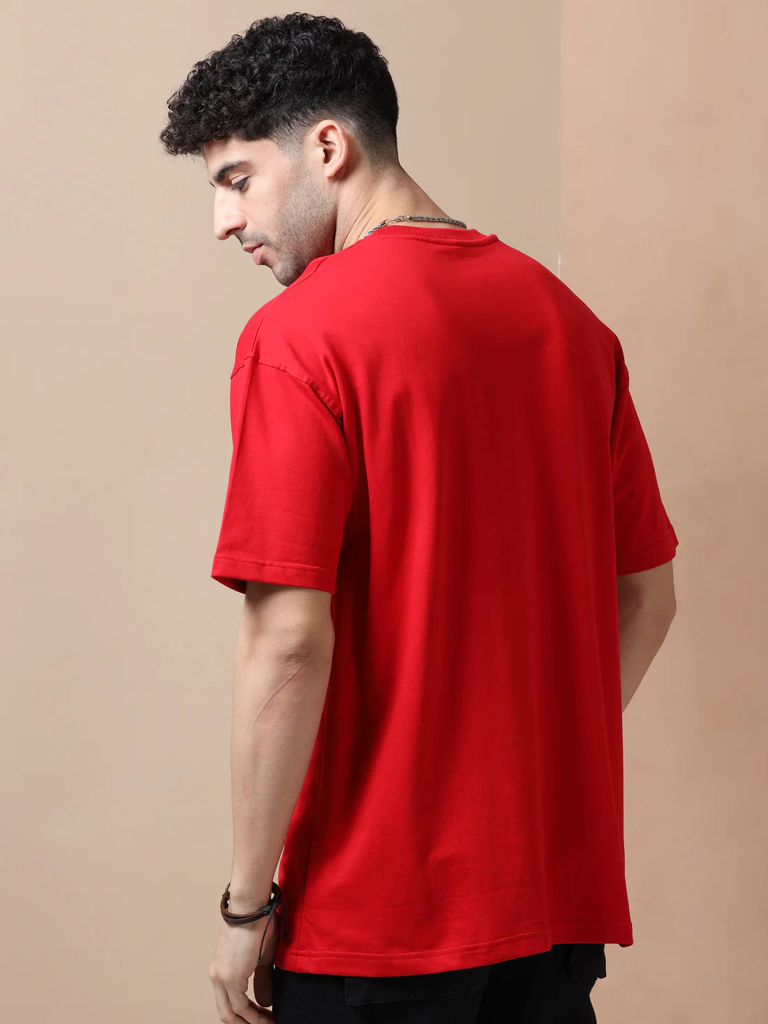 Men's 240 GSM Oversized Red T-Shirt