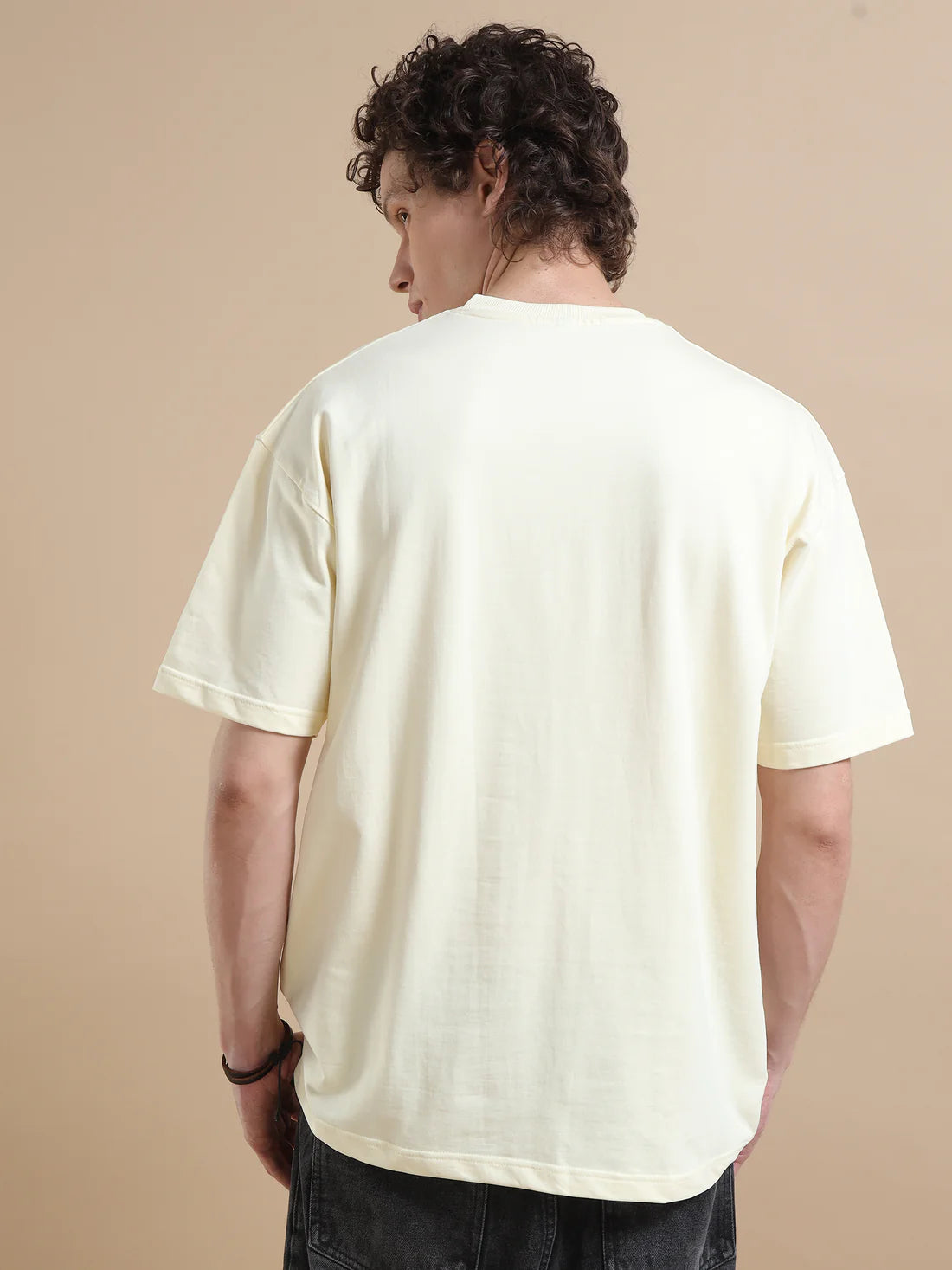 Men's 240 GSM Oversized Beige T-Shirt