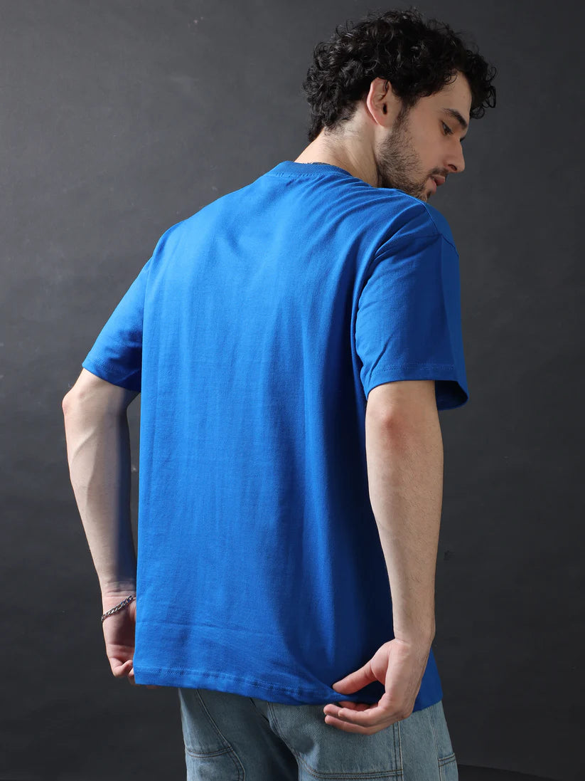 Men's 240 GSM Oversized Royal Blue T-Shirt