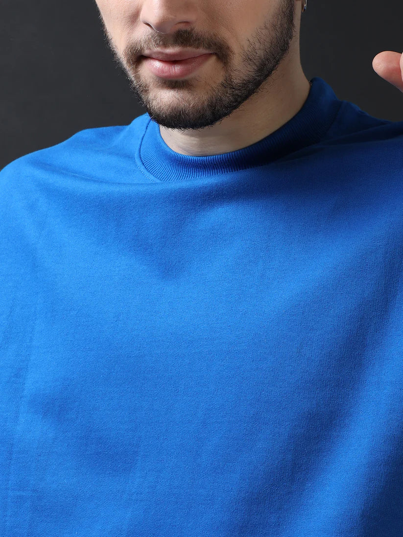 Men's 240 GSM Oversized Royal Blue T-Shirt