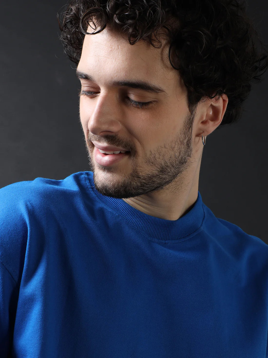 Men's 240 GSM Oversized Royal Blue T-Shirt