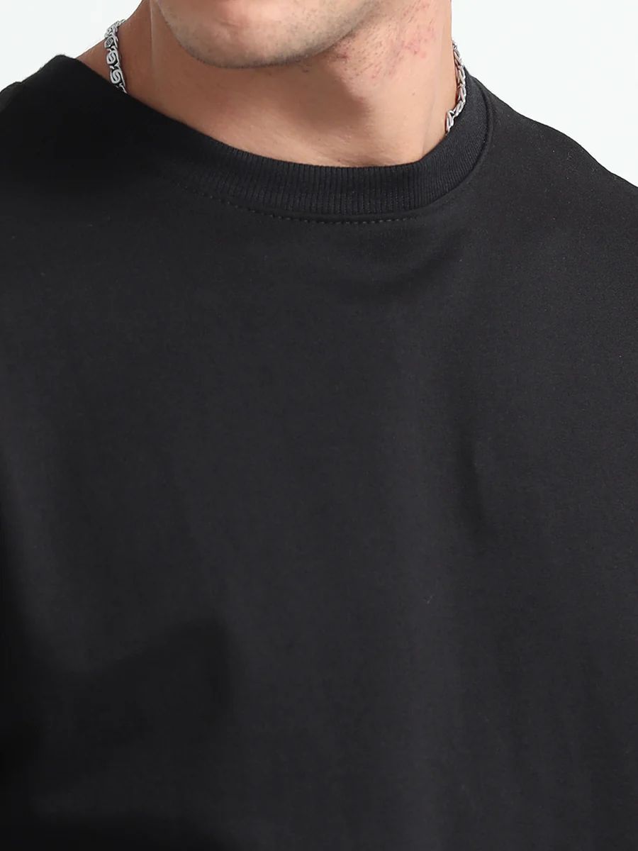 Men's 240 GSM Oversized Black T-Shirt