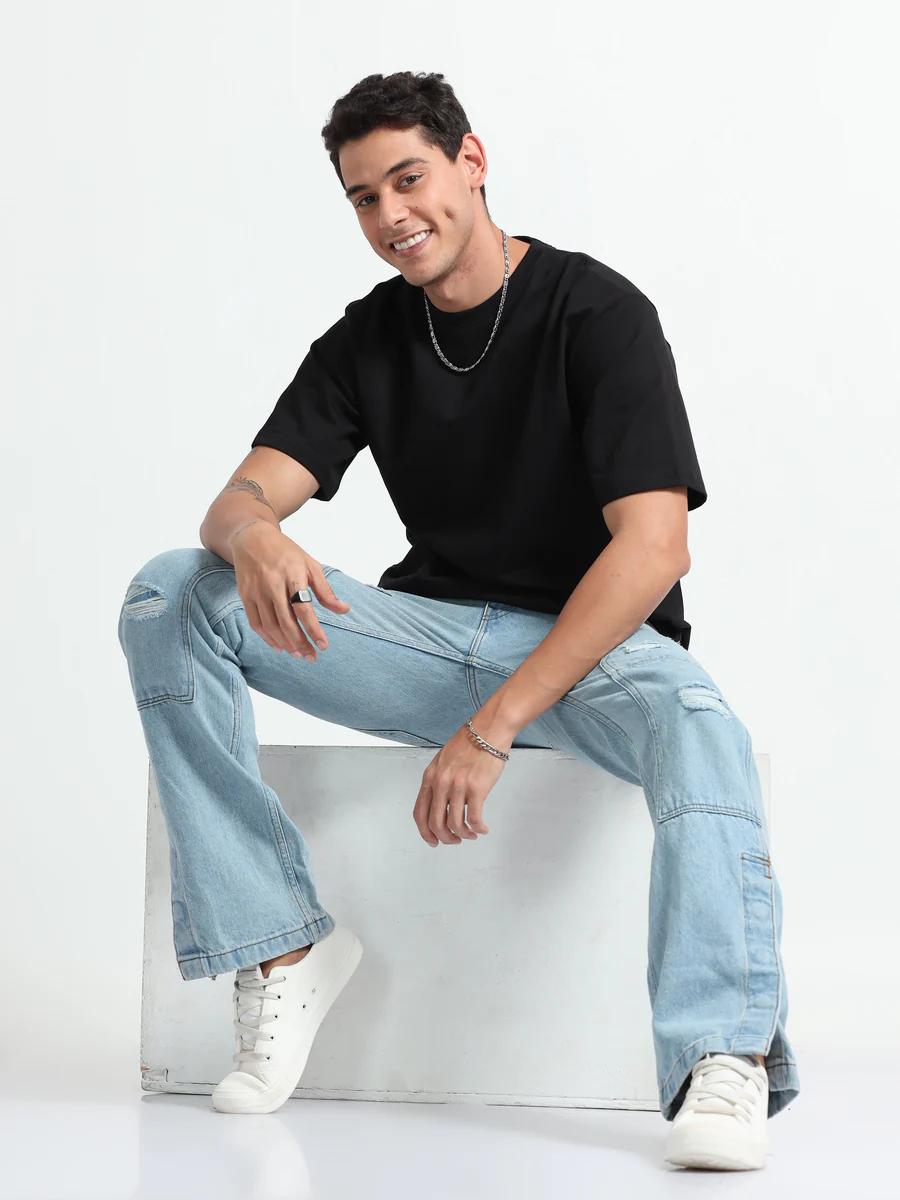 Men's 240 GSM Oversized Black T-Shirt