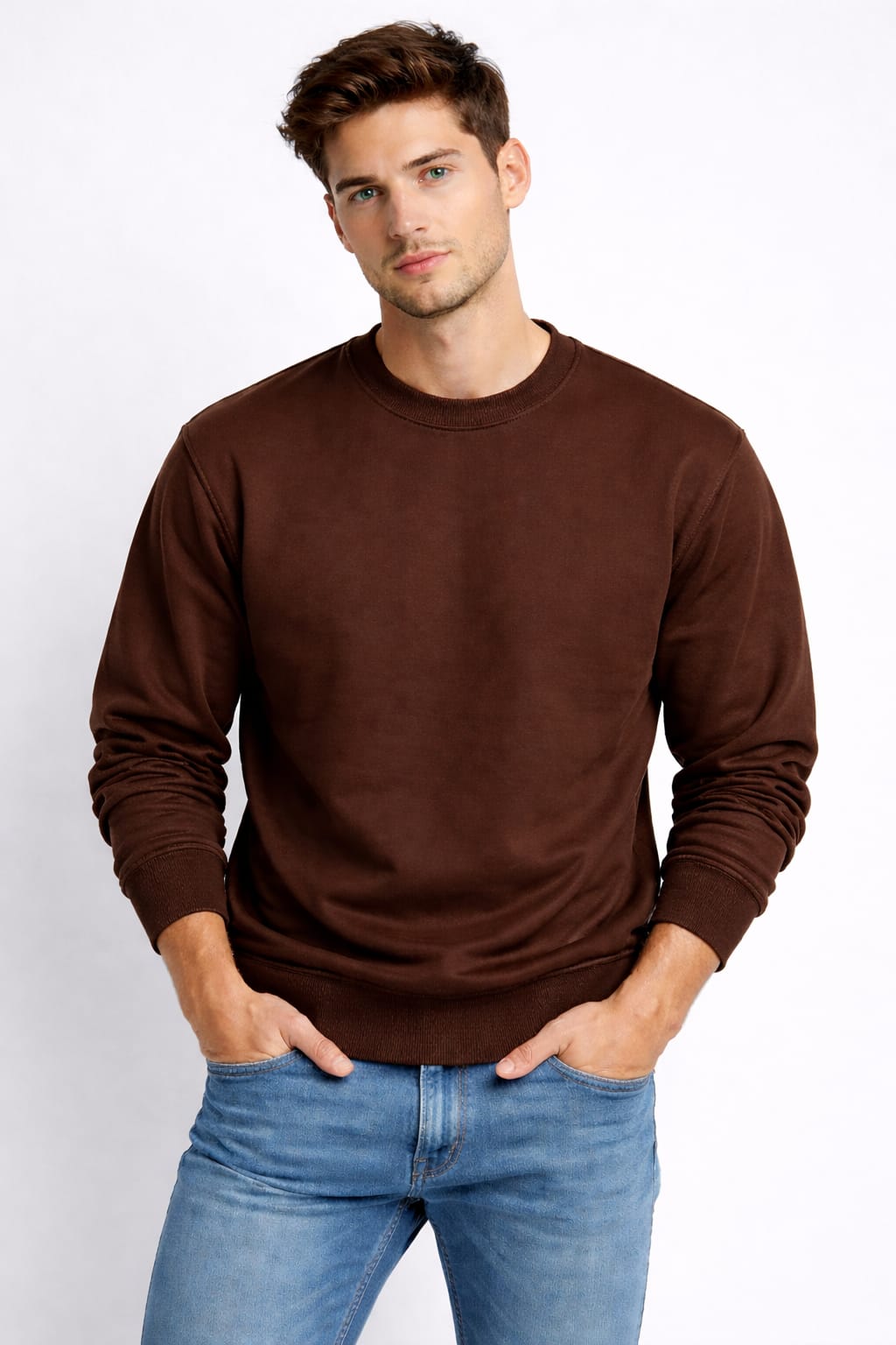 Mansleek 350 GSM Premium Brown Sweatshirt