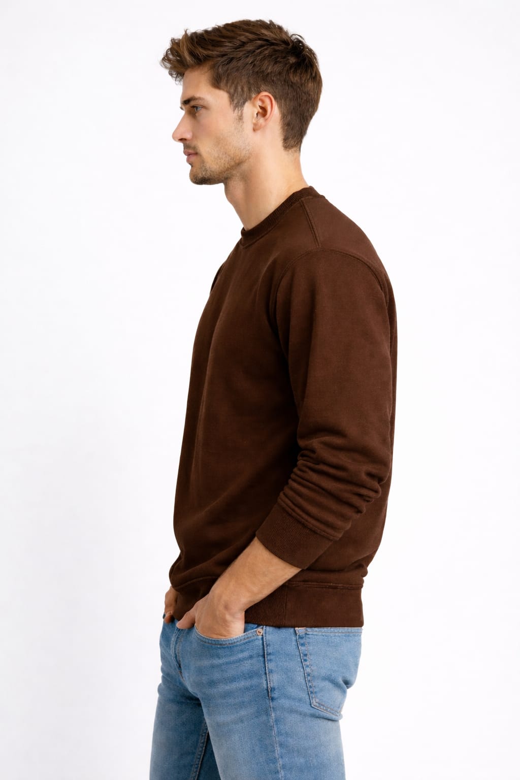 Mansleek 350 GSM Premium Brown Sweatshirt