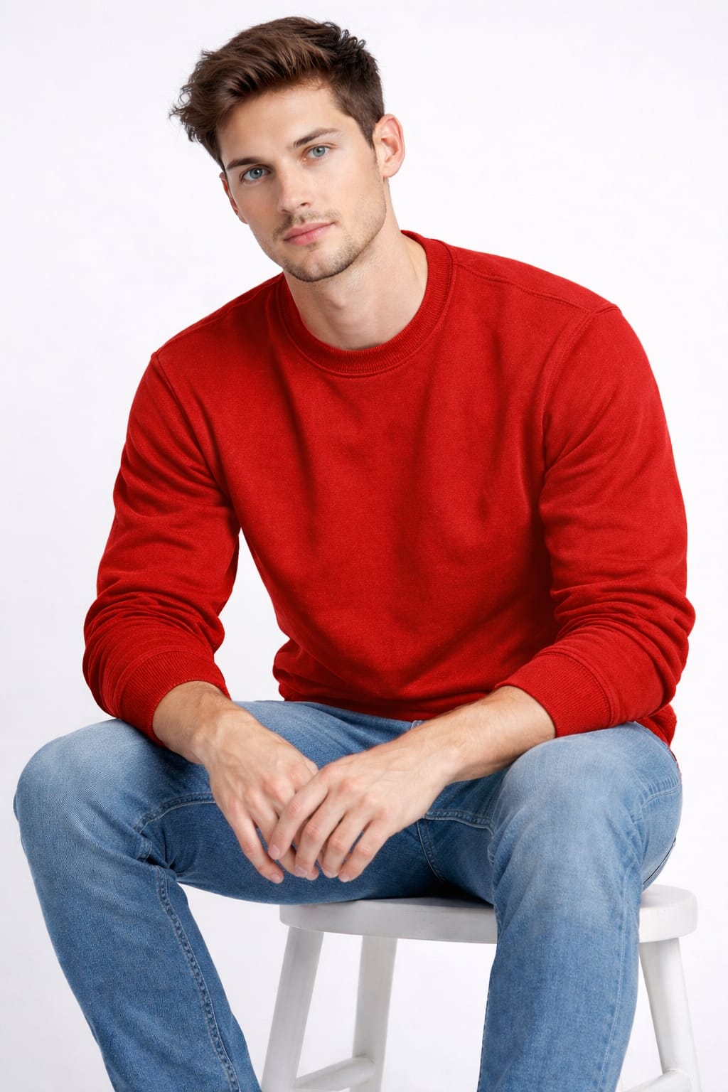 Mansleek 350 GSM Premium Red Sweatshirt