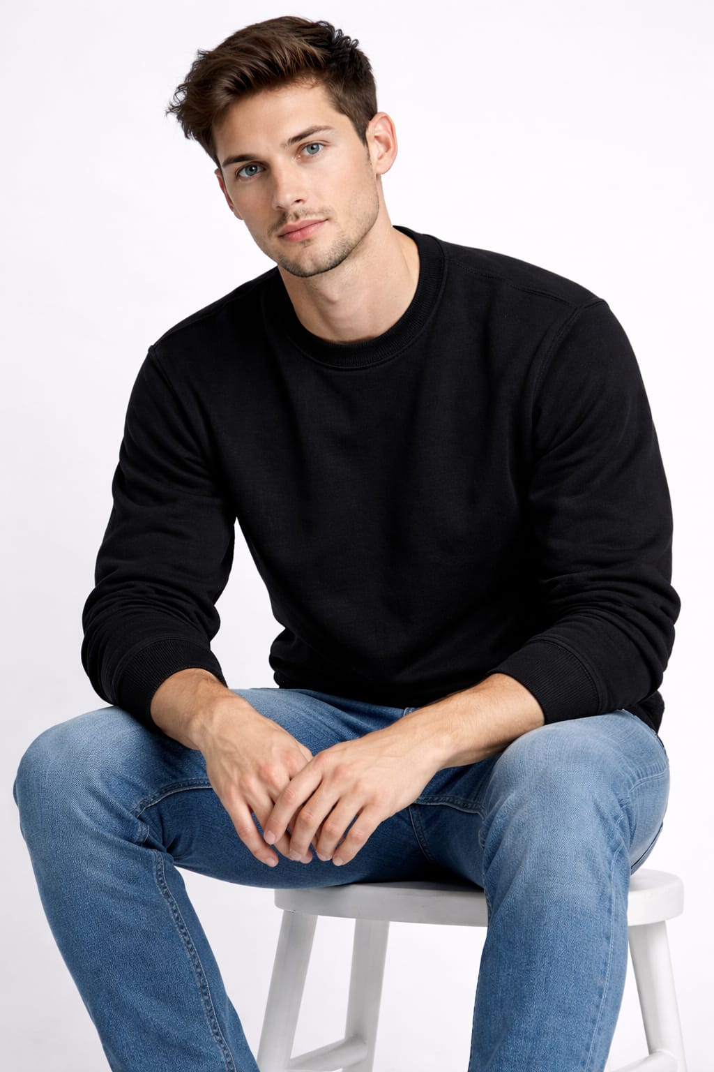 Mansleek 350 GSM Premium Black Sweatshirt