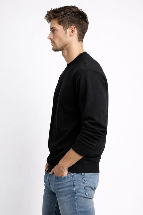 Mansleek 350 GSM Premium Black Sweatshirt