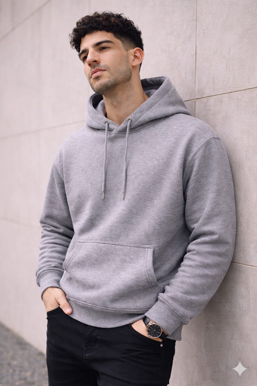Mansleek 380 GSM Premium Grey Oversized Hoodie