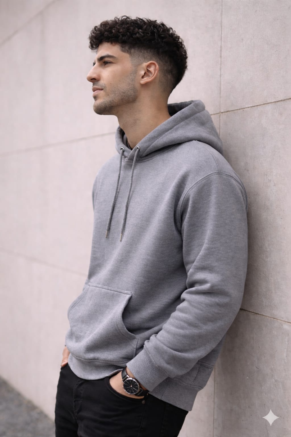 Mansleek 380 GSM Premium Grey Oversized Hoodie