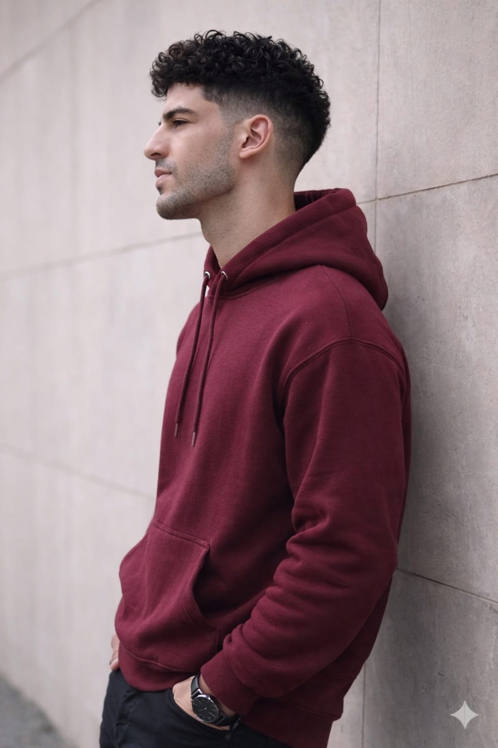 Mansleek 380 GSM Premium Maroon Oversized Hoodie