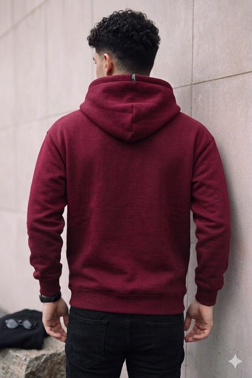 Mansleek 380 GSM Premium Maroon Oversized Hoodie