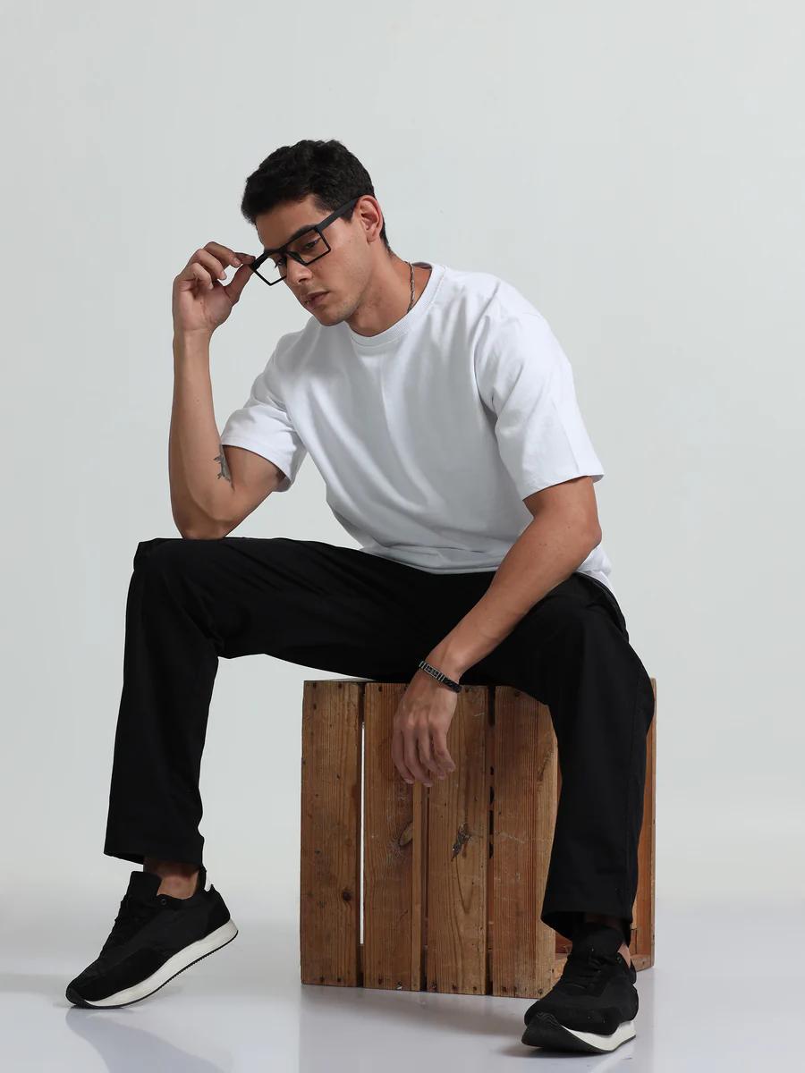 Men's 240 GSM Oversized White T-Shirt