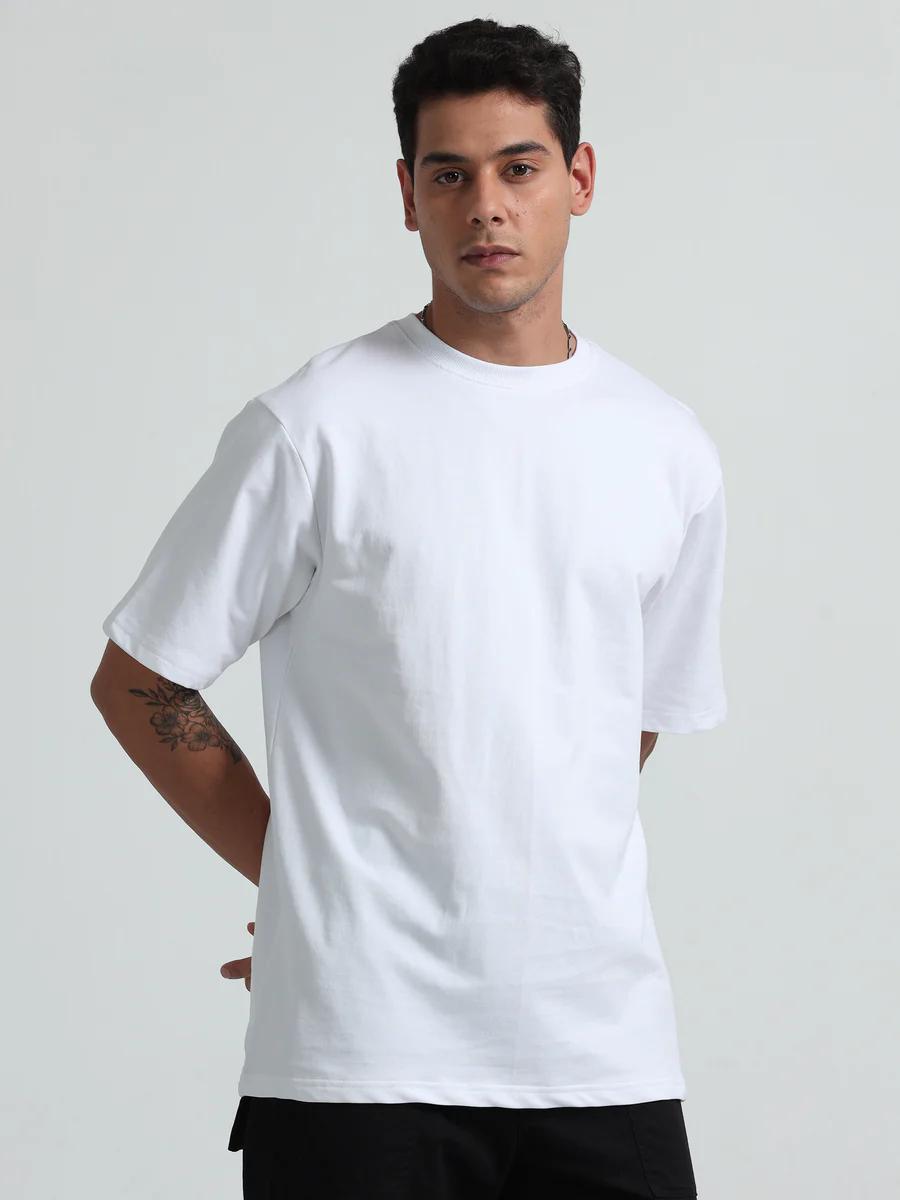 Men's 240 GSM Oversized White T-Shirt