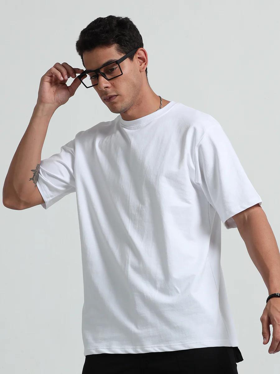 Men's 240 GSM Oversized White T-Shirt